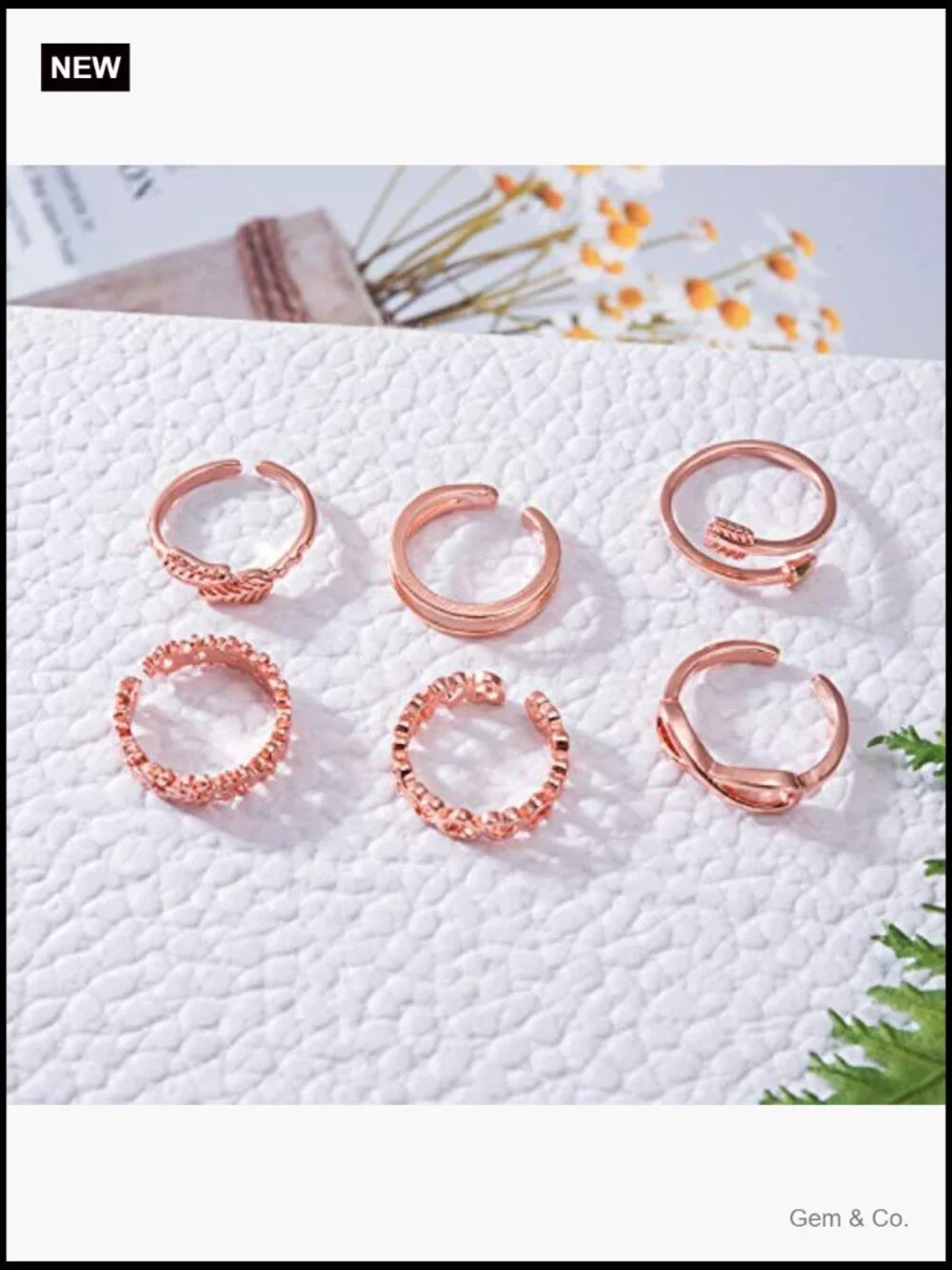 12 Piece Gold Toe Ring Set - Flower Arrow Band Open Tail Toe Rings Women